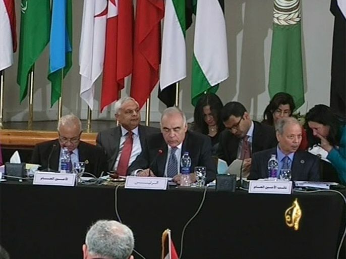 مؤتمر صحفي في مقر جامعة الدول العربية عقب الاجتماع الوزاري الذي تناول المسألة السورية