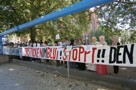 جانب من تظاهرة التضامن مع الروهينيغيا أمام الخارجية الألمانية ,الجزيرةنت