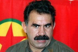 MASNAA, -, LEBANON : (FILES) -- A file photo taken on September 28, 1993 shows Kurdish rebel chief Abdullah Ocalan giving a press conference in Masnaa on the Lebanon-Syria border. Kurdish rebel leader Abdullah Ocalan has confirmed he will call for a "historic" ceasefire on March 21, 2013, the day of the Kurdish New Year, a pro-Kurdish lawmaker told reporters on March 18, 2013 in Istanbul after meeting the jailed PKK chief. AFP PHOTO / JOSEPH BARRAK