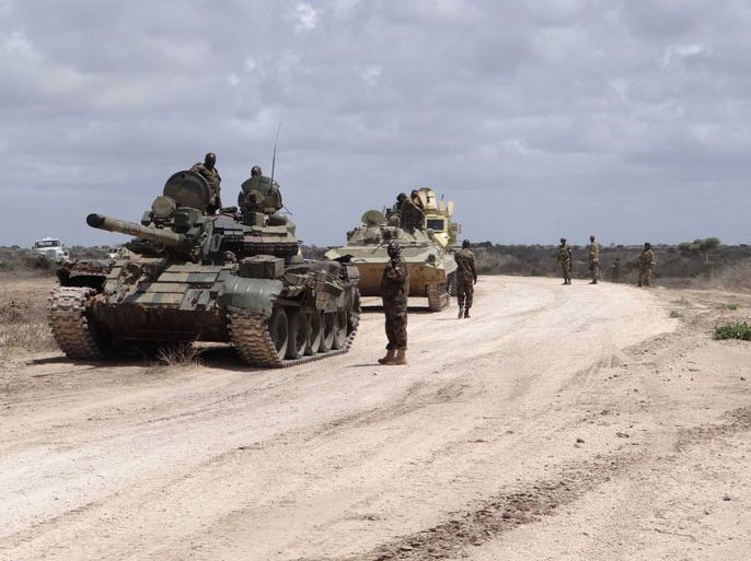 القوات الإفريقية وصلت اليوم إلى بيدوا بدبابات ومدرعات.
