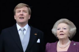 Amsterdam, -, NETHERLANDS : King Willem-Alexander of the Netherlands and his mother Princess Beatrix