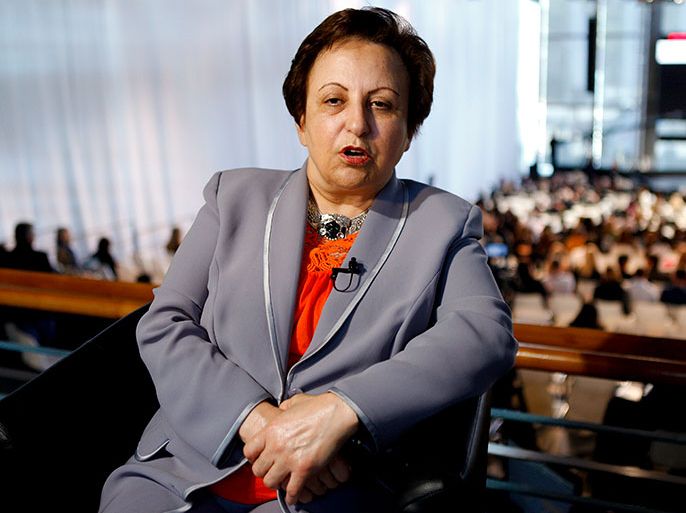 epa03683041 Shirin Ebadi, former Iranian judge, civil rights activist and Nobel Peace Prize laureate, during the third edition of Estoril Conference, in Estoril, Portugal, 30 April 2013. This year's conference was held under the theme of 'Global Economy: Perspectives and Challenges'. EPA/MIGUEL A. LOPES