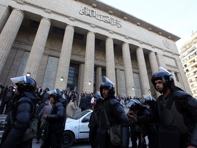 إجراءات أمنية مشددة أمام دار القضاء العالي أثناء احتجاجات القضاة (الأوروبية-أرشيف)