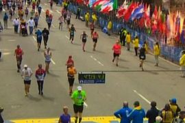 Still image taken from video courtesy of NBC shows an explosion at the Boston Marathon, April 15, 2013. Two explosions struck the marathon as runners crossed the finish line on Monday, witnesses said, injuring an unknown number of people on what is ordinarily a festive day in the city. REUTERS/NBC/Handout (UNITED STATES - Tags: CRIME LAW SPORT ATHLETICS CIVIL UNREST TPX IMAGES OF THE DAY) FOR EDITORIAL USE ONLY. NOT FOR SALE FOR MARKETING OR ADVERTISING CAMPAIGNS. THIS IMAGE HAS BEEN SUPPLIED BY A THIRD PARTY. IT IS DISTRIBUTED, EXACTLY AS RECEIVED BY REUTERS, AS A SERVICE TO CLIENTS. NO ARCHIVES. CNN OUT. AOL OUT. YAHOO OUT. MASSACHUSETTS MEDIA MARKET WEBSITES OUT