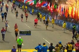 Still image taken from video courtesy of NBC shows an explosion at the Boston Marathon, April 15, 2013. Two explosions struck the marathon as runners crossed the finish line on Monday, witnesses said, injuring an unknown number of people on what is ordinarily a festive day in the city.
