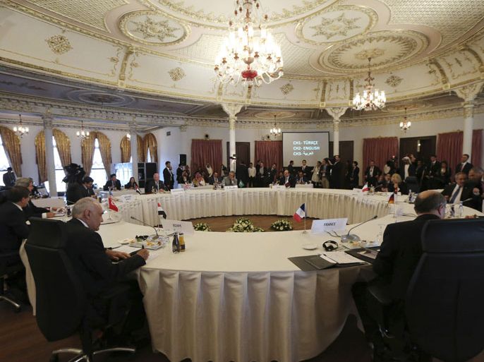 Foreign Ministers of the "Friends of Syria" group attend a meeting at the Adile Sultan Palace in Istanbul April 20, 2013. Syrian opposition figures voiced frustration with their international backers on Saturday in the face of reluctance from some to supply the rebels with weapons and a call for them to distance themselves from extremist forces