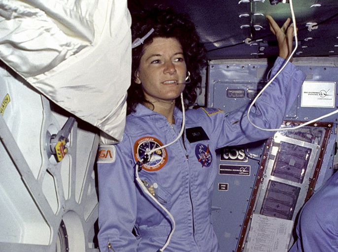 epa03315698 A handout photo provide by NASA shows US astronaut Sally Ride, who became the first American woman in space, as a mission specialist aboard the Space Shuttle Challenger after it launched on 18 June 1983. According to a statement from her company, Sally Ride Science, Ride died after a 17 month battle with pancreatic cancer at age 61 on 23 July 2012. EPA/NASA HANDOUT HANDOUT EDITORIAL USE ONLY