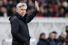 (FILES) This file picture taken on January 14, 2012 at the Parc des Princes stadium in Paris shows Paris Saint-Germain's Italian coach Carlo Ancelotti gesturing during the French L1 football match PSG vs Toulouse. Rumoured Real Madrid target Carlo Ancelotti will leave Paris Saint-Germain at the end of the season, television channel BeInSport, whose Qatari owner Nasser al-Khelaifi is also PSG president, said on May 19, 2013. AFP PHOTO / PATRICK KOVARIK