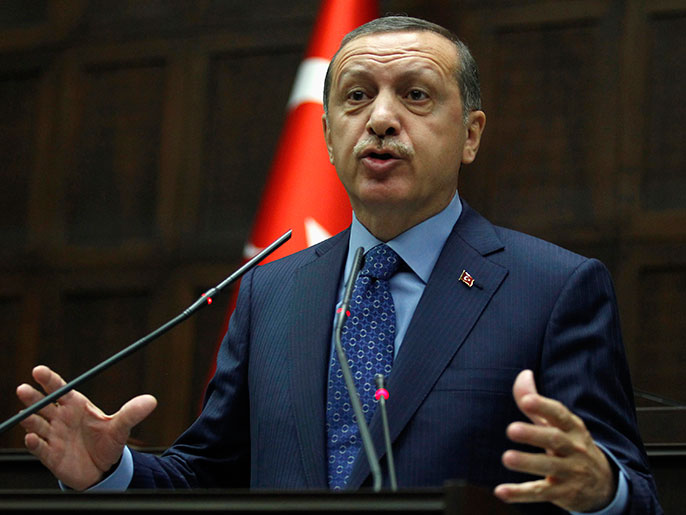‪أردوغان قال إن الغارات الإسرائيلية على سوريا غير مقبولة‬ (رويترز)