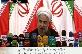 مؤتمر صحفي للرئيس المنتخب حسن روحاني في طهران
