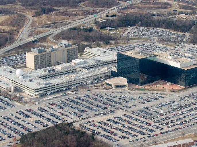 Fort Meade, Maryland, UNITED STATES : (FILES) The National Security Agency (NSA) headquarters at Fort Meade, Maryland, as seen from the air, in this January 29, 2010 file photo. US spies are secretly tapping into servers of nine Internet giants including Apple, Facebook, Microsoft and