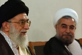 Iran's Supreme Leader Ayatollah Ali Khamenei meets with President-elect Hassan Rohani in Tehran June 16, 2013. Picture taken June 16, 2013. REUTERS/Leader.ir/Handout via Reuters (IRAN - Tags: POLITICS PROFILE RELIGION) ATTENTION EDITORS - THIS IMAGE WAS PROVIDED BY A THIRD PARTY. IT IS DISTRIBUTED, EXACTLY AS RECEIVED BY REUTERS, AS A SERVICE TO CLIENTS NO SALES. NO ARCHIVES. FOR EDITORIAL USE ONLY. NOT FOR SALE FOR MARKETING OR ADVERTISING CAMPAIGNS. THIS IMAGE HAS BEEN SUPPLIED BY A THIRD PARTY. IT IS DISTRIBUTED, EXACTLY AS RECEIVED BY REUTERS, AS A SERVICE TO CLIENTS