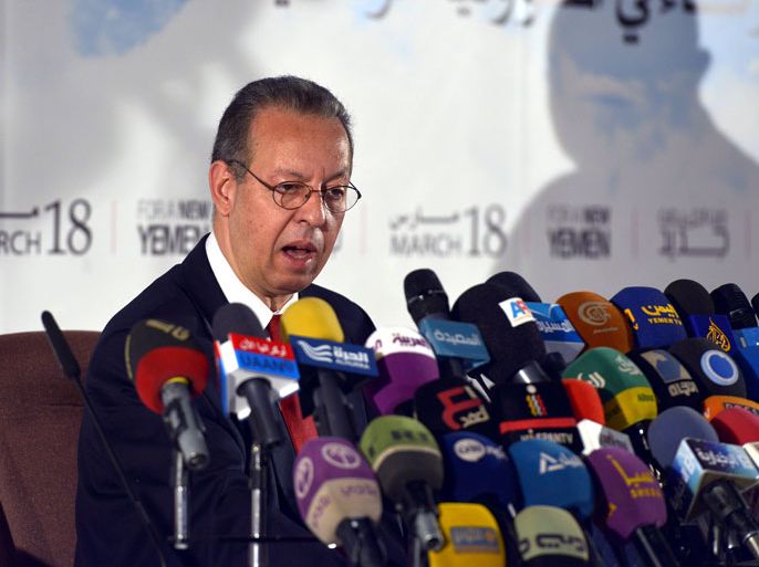 1 United Nation envoy to Yemen, Jamal Bin Omar, speaks to reporters during a press conference in Sanaa, Yemen, 20 March 2013. The United Nations backs Yemen's six-month comprehensive national dialogue in light of a Gulf Cooperation Council (GCC)-brokered peace transfer deal which resolved the political crisis that beset Yemen following the youth uprising in early 2011 against the 33-year rule of former president Ali Abdullah Saleh.