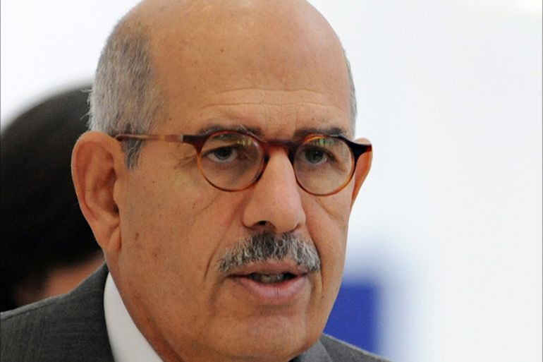 (Files) A file picture take on October 21, 2009, shows prominent Egyptian liberal leader Mohamed ElBaradei arriving for a meeting of representatives of France, Iran, Russia and the United States at the Vienna headquarters of the International Atomic Energy Agency ahead of a full plenary. ELBaradei, was named Egypt VP for foreign relations on July 9, 2013, according to the Egyptian state media. AFP PHOTO / SAMUEL KUBANI