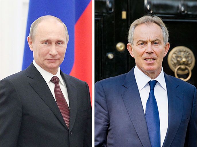 Tony Blair + Russian President Vladimir Puti