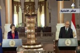 مؤتمر صحفي لكاثرين أشتو و محمد البرادعي في القاهرة