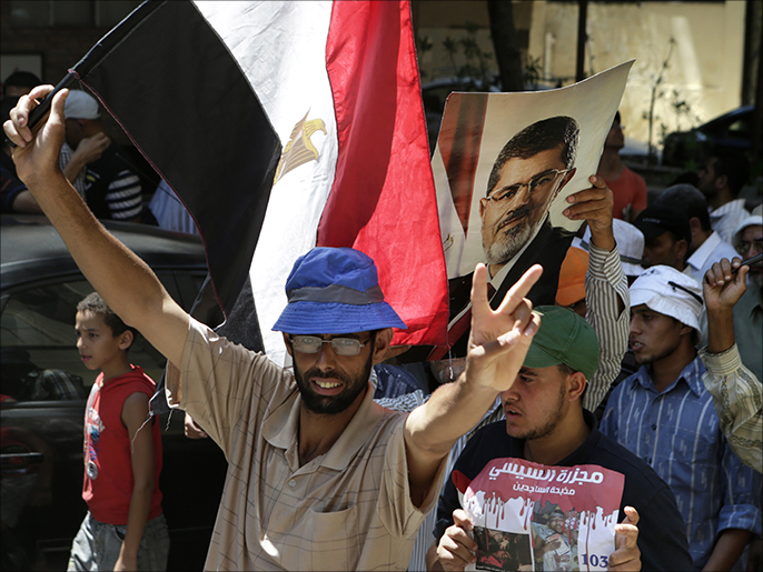 ‪المتظاهرون اتهموا الإدارة الأميركية بالمشاركة في عزل مرسي‬  (الأوروبية)