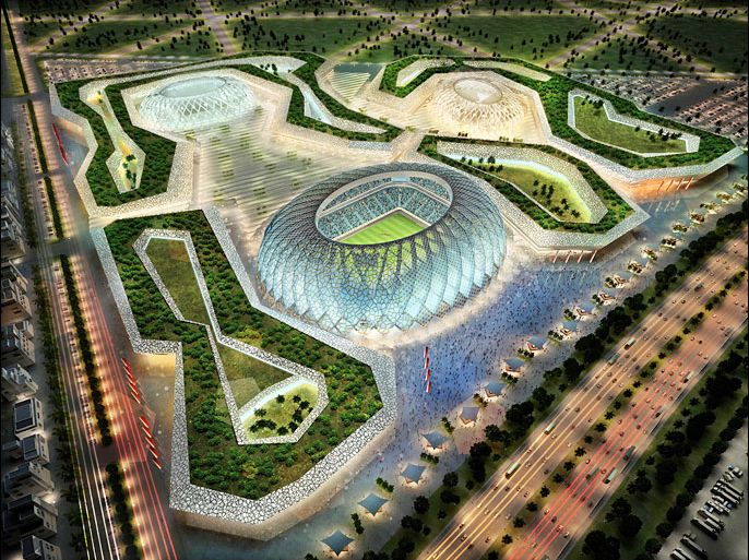 epa02483086 A handout image made available by the Qatar 2022 FIFA World Cup Bid Committee on 06 December 2010, shows a general view of the proposed new Al-Wakrah Stadium in Al-Wakrah, Qatar, venue of the FIFA 2022 World Cup soccer tournament. The new Al-Wakrah Stadium in one of Qatar's oldest cities will have a capacity of 45,120 seats. EPA/QATAR 2022 WORLD CUP BID COMMITTEE HO EDITORIAL USE ONLY/NO SALES