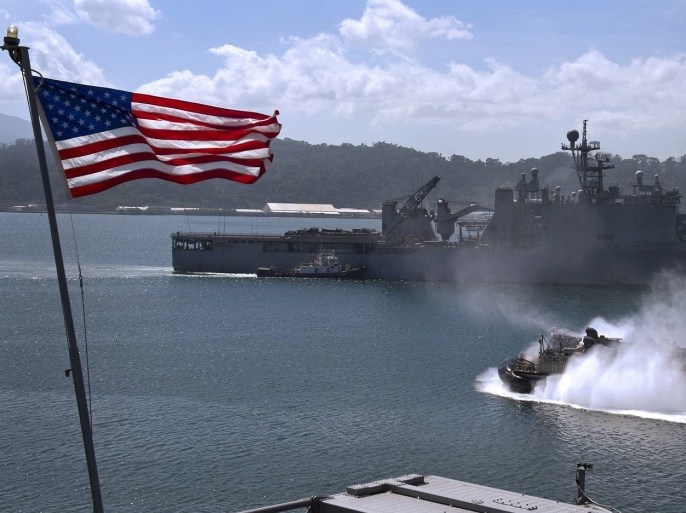 The amphibious dock landing ship USS Tortuga departs Subic Bay in this October 20, 2012 file handout picture courtesy of the U.S. Navy. The Philippine military has revived plans to build new air and naval bases at Subic Bay, a former U.S. naval base that American forces could use to counter China's creeping presence in the disputed South China Sea, senior navy officials said. To match story PHILIPPINES-USA.