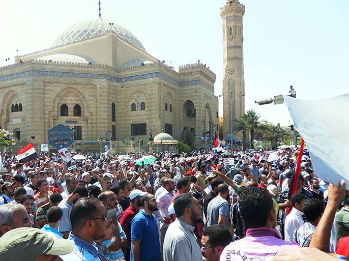 مظاهرات اليوم أمام مسجد الحصري بمدينة 6 أكتوبر