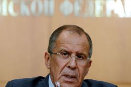 Russian Foreign Minister Sergei Lavrov speaks during a press conference on the situation in Syria on August 26, 2013, in Moscow. Russia today warned the West against intervening militarily in the Syrian conflict without the approval of the UN Security Council, saying such action would violate international law. "Using force without the approval of the UN Security Council is a very grave violation of international law," Foreign Minister Sergei Lavrov told reporters, adding that the West was currently moving towards "a very dangerous path, a very slippery path". AFP PHOTO / KIRILL KUDRYAVTSEV