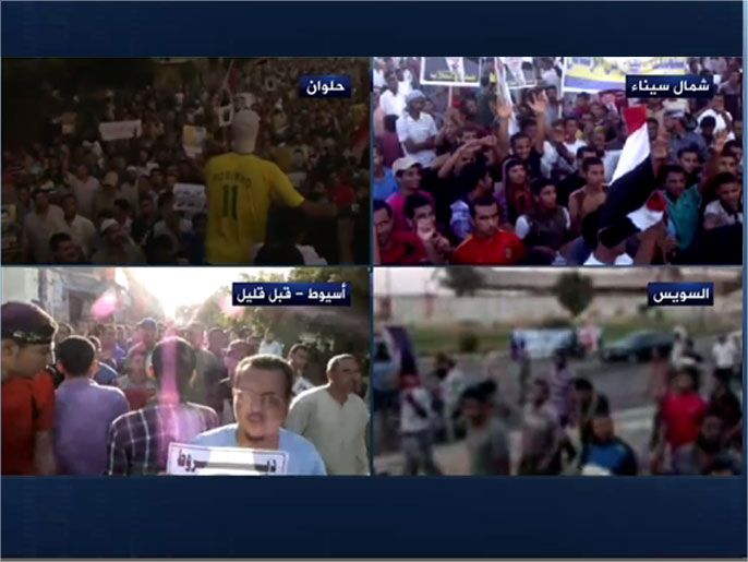 ‪محافظات مصرية عدة شهدت مظاهرات ليلية لكسر حظر التجوال‬  (الجزيرة)