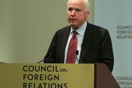 WASHINGTON, DC - SEPTEMBER 17: U.S. Sen. John McCain (R-AZ) speaks about recent developments in Syria September 17, 2013 in Washington, DC. The senator was speaking during a forum at the Council on Foreign Relations.