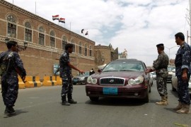 Yemeni soldiers man a checkpoint in the capital Sanaa on September 20, 2013 after suspected Al-Qaeda fighters killed at least 56 soldiers and police in a wave of dawn attacks, the deadliest day for Yemeni security forces since jihadist strongholds fell last year.