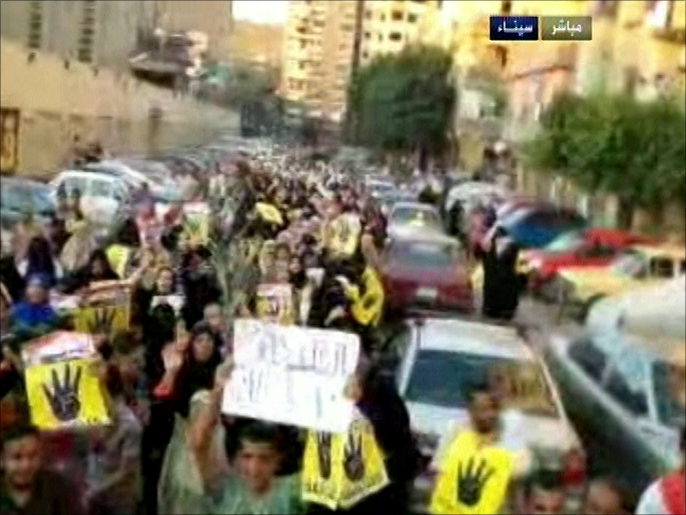 مظاهرات من بئر العبد في سيناء (الجزيرة)