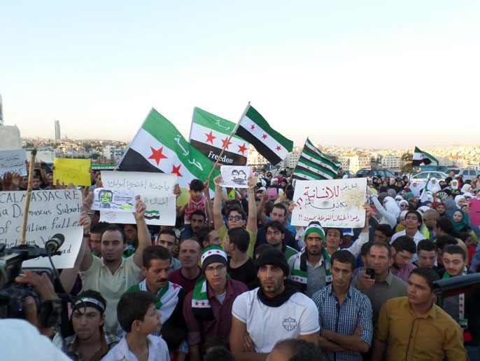 اعتصام أمام السفارة السورية فيعمان للتنديد بالكيميائي