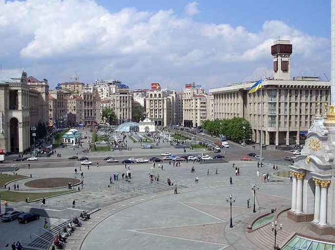 ساحة الاستقلال الشهيرة في العاصمة كييف - سبق إرسالها