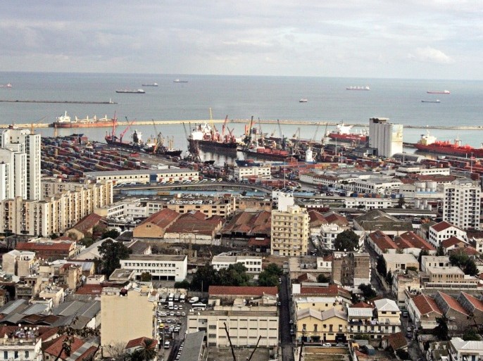 A picture taken 13 December 2005 shows the main seaport of Algiers City.