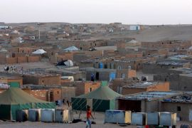 epa01350883 A general view of the 35-year-old refugee camp of Tindouf in the southwest Algerian desert, some 1,900 kilometers southwest of Algiers, Algeria, 18 May 2008. A guerrilla war has been conducted by the Polisario Front and many Sahrawi people have been displaced and live in refugee camps in Algeria. The Polisario is a Sahrawi rebel movement working for the independence of Western Sahara from Morocco. The Polisario Front is marking 35 years since its formation as a liberation movement for an independent Sahrawi state. EPA