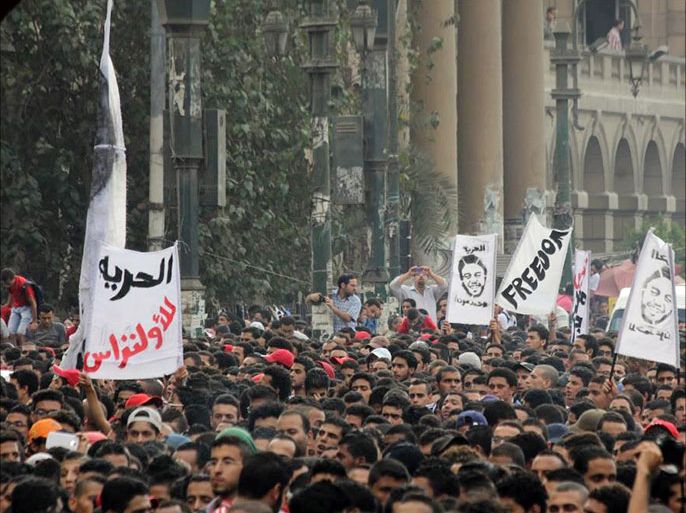 شباب الألتراس نظموا مظاهرة حاشدة السبت أمام دار القضاء العالي