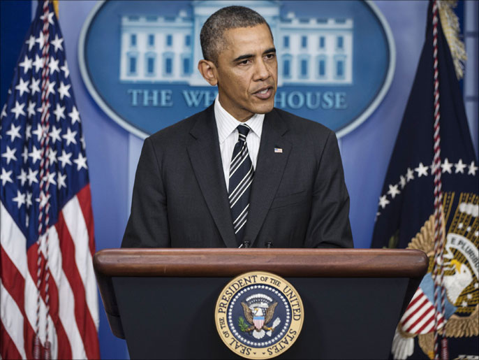 ‪أوباما حذر سوريا من عواقب عدم التزامها بتنفيذ بنود القرار الدولي بشأن التخلص من ترسانتها الكيميائية‬ (الفرنسية)