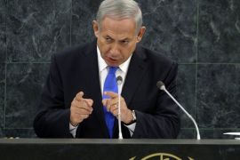 Benjamin Netanyahu Prime Minister of Israel speaks during the 68th session of the United Nations General Assembly at the United Nations in New York on October 1, 2013.