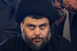 epa02909326 (FILE) A file picture dated 06 November 2010 shows Radical Iraqi Shiite cleric Moqtada al-Sadr attending the Friday prayer in the holy city of Najaf, southern Iraq. Reports state on 10 September that Shiite cleric al-Sadr in a statement posted on his website asked his militias to stop attacks against American forces based in Iraq until the withdrawal of US troops is over. EPA/KHIDER ABBAS