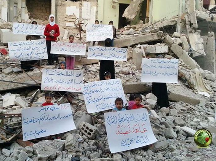 اعتصام أطفال معضمية الشام.. "صمودنا لا يبرر تخاذلكم"...
