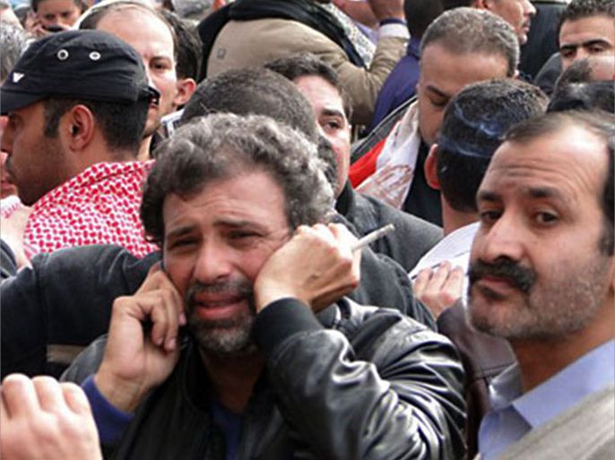 المخرج المصري خالد يوسف في ميدان التحرير
