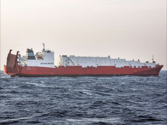 A handout picture taken on December 29, 2013, and released by Norwegian Armed Forces, shows the cargo vessel "Taiko", earmarked to transport chemical agents from war torn Syria. Four Danish and Norwegian vessels are in the Mediterranean sea waiting for the final order to head to Syria to help in the removal of chemical weapons. The year-end deadline was the first key milestone under a UN Security Council-backed deal arranged by Russia and the United States that aims to wipe out all of Syria's chemical arms by the middle of 2014. AFP PHOTO/Lars Magne Hovtun/NORWEGIAN ARMED FORCES