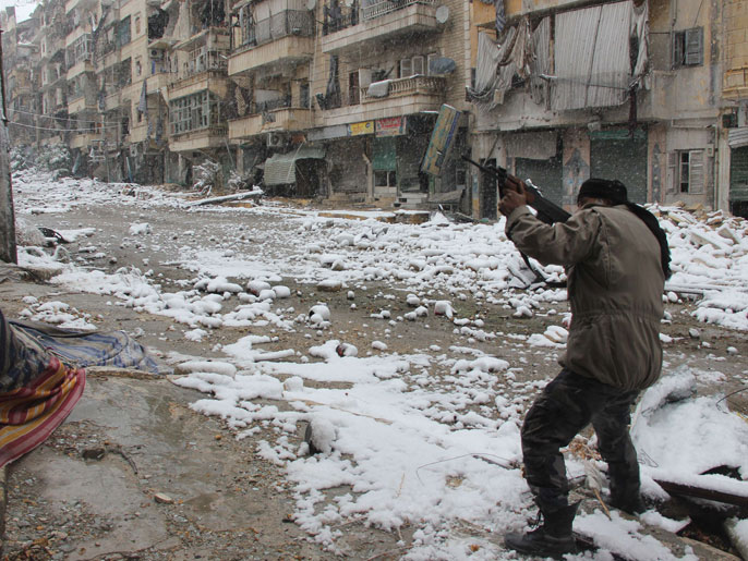 تساقط الثلوج لم يوقف المعارك في سورياالفرنسية