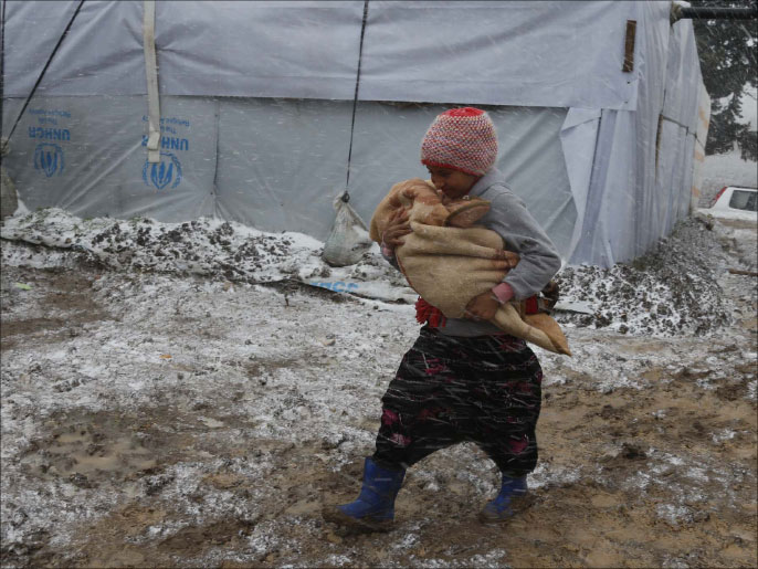 11 طفلا سورياً لقوا حتفهم جراء العاصفة الثلجية(الجزيرة)
