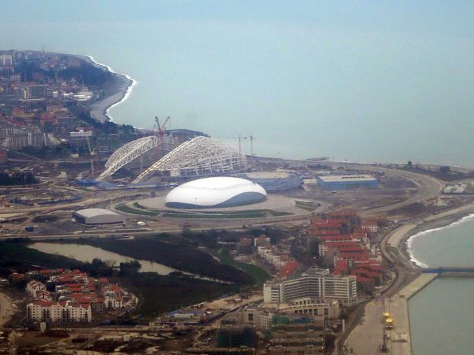 epa03974350 (FILE) A file photograph shows an aerial view shows the Fisht Olympic stadium (C-L) and the Bolshoy Ice Dome (C-R) at the Sochi 2014 Olympic Park in Sochi, host city of the 2014 Olympic Winter Games, Russia, 25 March 2013. The 22nd Olympic Winter Games will take place in Sochi from 07 February until 23 February 2014. EPA/MAXIM SHIPENKOV