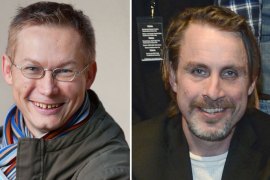 A combo made on January 8, 2014 shows a portrait of Swedish journalist Magnus Falkehed (L) taken in Paris on December 09, 2003 and a portrait of Swedish photographer Niclas Hammarstrom (R) taken in Stockholm on March 23, 2013. Magnus Falkehed and Niclas Hammarstrom, who were reported missing in Syria since November 2013, have been released Sweden's ambassador to Syria and Lebanon announced on January 8, 2014. AFP PHOTO JACQUES DEMARTHON/TT NEWS AGENCY/LEIF R JANSSON