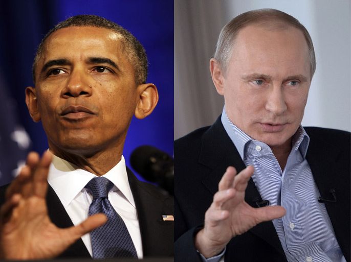 كومبو: الرئيس الأميركي باراك أوباما والرئيس الروسي فلاديمير بوتين