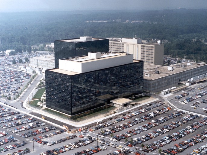 epa04022760 An undated handout photo by the National Security Agency (NSA) shows the NSA headquarters in Fort Meade, Maryland, USA. The US intelligence agency has covertly installed software on nearly 100,000 computers worldwide, allowing it to spy on them, and recruit them for possible cyber attacks, a news report said late 14 January 2014. Most were installed by the National Security Agency via network connections, but the agency has devised a way of reaching unconnected computers by means of radio waves, the New York Times reported, citing NSA documents, computer experts and officials. The radio technology, used since 2008, transmits to and from tiny circuit boards installed in the computers either secretly or by unwitting users, sometimes attached to USB sockets, the report said. The NSA said the system, which could be used to mount cyber attacks from those machines, is more an "active defence" strategy, it said. The programme, code-named Quantum, had been used against Russian military networks, and systems used by the Mexican police and drug cartels, EU trade bodies and some countries collaborating with the United States against terrorists, according to the report. EPA/NATIONAL SECURITY AGENCY / HANDO EDITORIAL USE ONLY