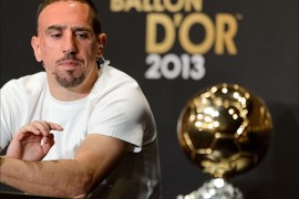 Ballon d'Or nominee, Bayern Munich's French midfielder Franck Ribery gives a press conference ahead of the Ballon d'Or award ceremony, on January 13, 2014 at the Kongresshaus in Zurich. AFP PHOTO / FABRICE COFFRINI