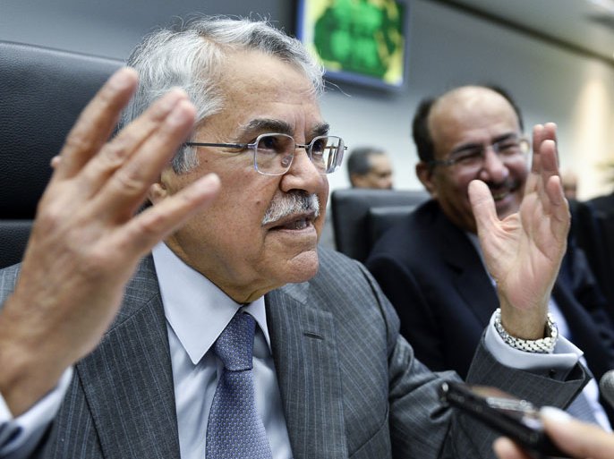 epa03724501 Saudi Arabian Oil Minister Ali Al Naimi gestures before the start of the 163rd meeting of the Organisation of Petroleum Exporting Countries (OPEC) in Vienna, Austria, 31 May 2013. EPA/HERBERT NEUBAUER