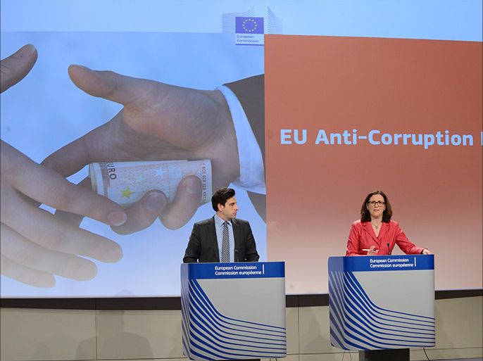 صورة من الندوة الصحفية – المفوضة الأوروبية سيسليا مالمستروم : الفساد يشمل جل دول الاتحاد الاوروبي
