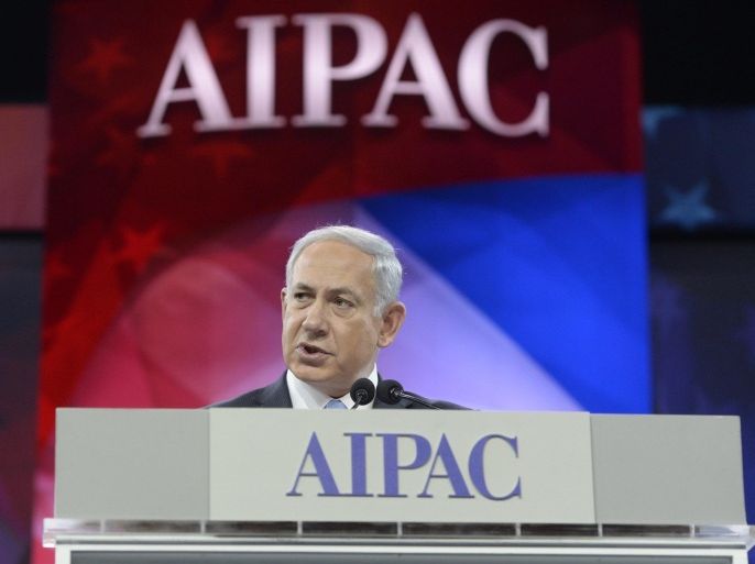Israeli Prime Minister Benjamin Netanyahu delivers remarks at the American Israeli Political Action Committee (AIPAC) 2014 Policy Conference, in Washington DC, USA, 04 March 2014. Netanyahu is on a five-day trip to the United States.